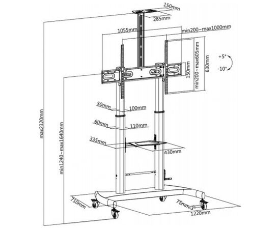 Стойка презентационная Gembird TVS-100T-02, изображение 12 Стойка презентационная Gembird TVS-100T-02, изображение 12