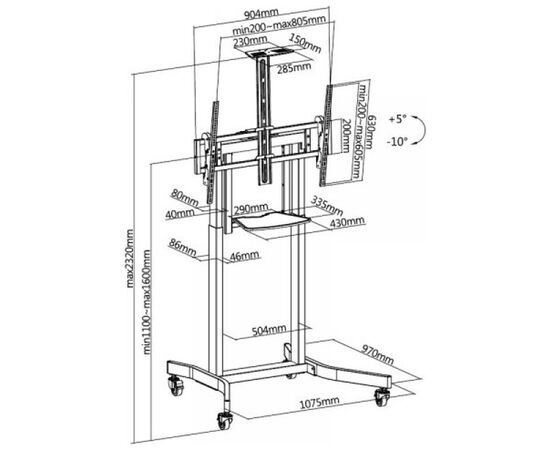 Стійка презентаційна Gembird TVS-100T-01, зображення 10 Стійка презентаційна Gembird TVS-100T-01, зображення 10