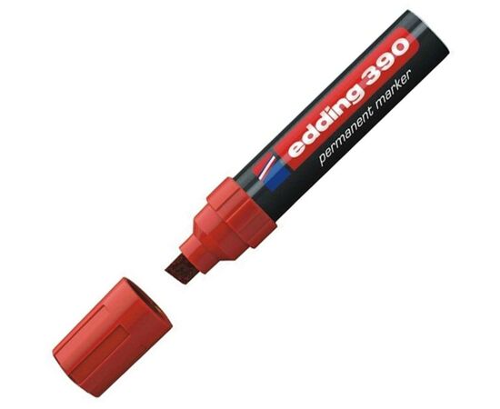 Маркер Edding Permanent e-390 4-12 мм, chisel tip, waterproof, red (390/02)