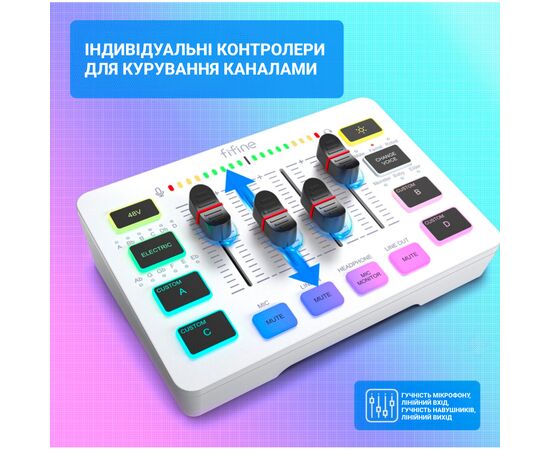 Микшерный пульт Fifine SC3W, изображение 6 Микшерный пульт Fifine SC3W, изображение 6