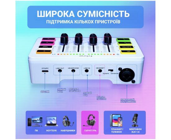 Микшерный пульт Fifine SC3W, изображение 8 Микшерный пульт Fifine SC3W, изображение 8