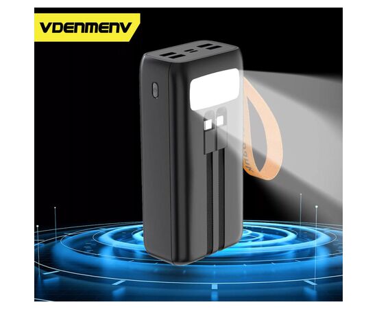 Батарея универсальная Denmen DP32 50000mAh PD/20W, QC/22,5W, flashlight, cable (DP-32BK), изображение 6 Батарея универсальная Denmen DP32 50000mAh PD/20W, QC/22,5W, flashlight, cable (DP-32BK), изображение 6