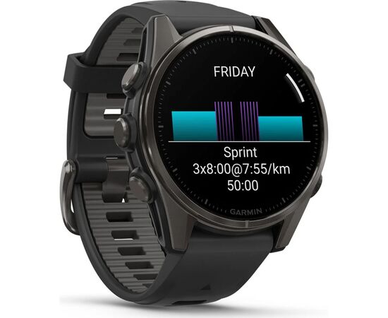 Смарт-часы Garmin fenix 8 43mm, AMOLED, Saph, CrbnGry Ti/Blk, Blk/PebblGryBnd, (010-02903-21), изображение 3 Смарт-часы Garmin fenix 8 43mm, AMOLED, Saph, CrbnGry Ti/Blk, Blk/PebblGryBnd, (010-02903-21), изображение 3
