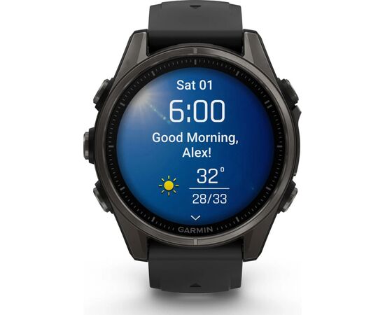 Смарт-часы Garmin fenix 8 43mm, AMOLED, Saph, CrbnGry Ti/Blk, Blk/PebblGryBnd, (010-02903-21), изображение 8 Смарт-часы Garmin fenix 8 43mm, AMOLED, Saph, CrbnGry Ti/Blk, Blk/PebblGryBnd, (010-02903-21), изображение 8