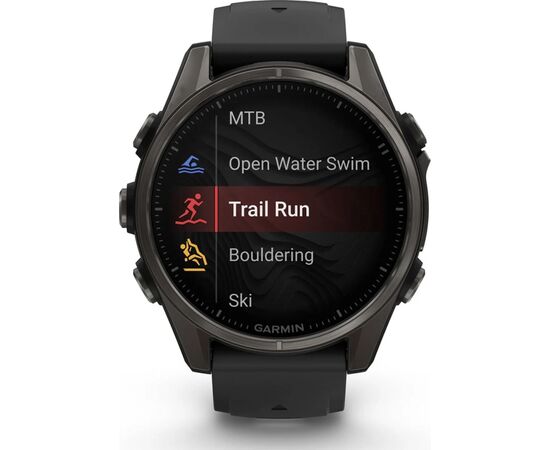 Смарт-часы Garmin fenix 8 43mm, AMOLED, Saph, CrbnGry Ti/Blk, Blk/PebblGryBnd, (010-02903-21), изображение 9 Смарт-часы Garmin fenix 8 43mm, AMOLED, Saph, CrbnGry Ti/Blk, Blk/PebblGryBnd, (010-02903-21), изображение 9