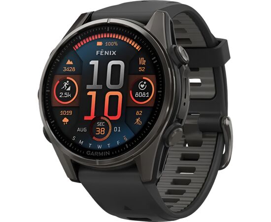 Смарт-часы Garmin fenix 8 43mm, AMOLED, Saph, CrbnGry Ti/Blk, Blk/PebblGryBnd, (010-02903-21)