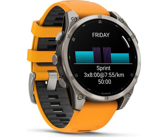 Смарт-часы Garmin fenix 8 47mm, AMOLED, Saph, Ti/Bare/Grpht, SparkOrg/GrphtBd, (010-02904-11), изображение 3