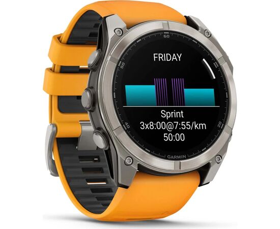 Смарт-часы Garmin fenix 8 51mm, AMOLED, Saph, Ti/Bare/Grpht, SparkOrg/GrphtBd, (010-02905-11), изображение 3 Смарт-часы Garmin fenix 8 51mm, AMOLED, Saph, Ti/Bare/Grpht, SparkOrg/GrphtBd, (010-02905-11), изображение 3