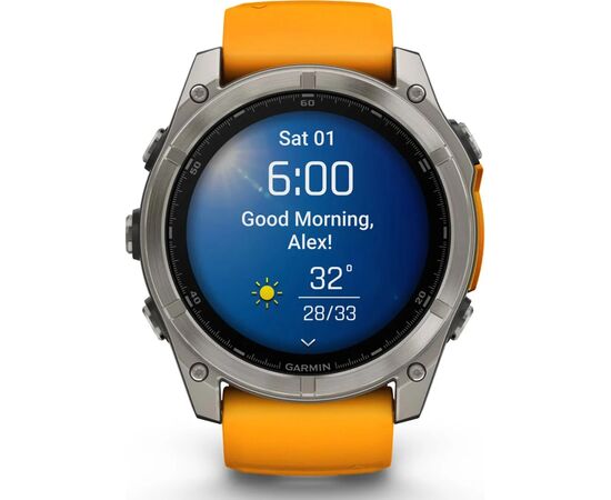Смарт-часы Garmin fenix 8 51mm, AMOLED, Saph, Ti/Bare/Grpht, SparkOrg/GrphtBd, (010-02905-11), изображение 7 Смарт-часы Garmin fenix 8 51mm, AMOLED, Saph, Ti/Bare/Grpht, SparkOrg/GrphtBd, (010-02905-11), изображение 7