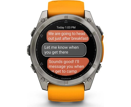 Смарт-часы Garmin fenix 8 51mm, AMOLED, Saph, Ti/Bare/Grpht, SparkOrg/GrphtBd, (010-02905-11), изображение 8 Смарт-часы Garmin fenix 8 51mm, AMOLED, Saph, Ti/Bare/Grpht, SparkOrg/GrphtBd, (010-02905-11), изображение 8