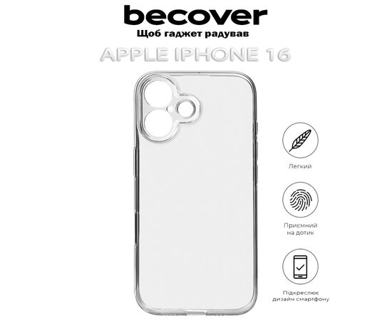 Чохол до мобільного телефона BeCover Apple iPhone 16 Transparancy (712275), зображення 5