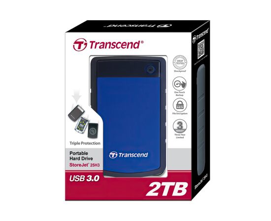 Внешний жесткий диск 2.5" 2TB Transcend (TS2TSJ25H3B), изображение 4 Внешний жесткий диск 2.5" 2TB Transcend (TS2TSJ25H3B), изображение 4