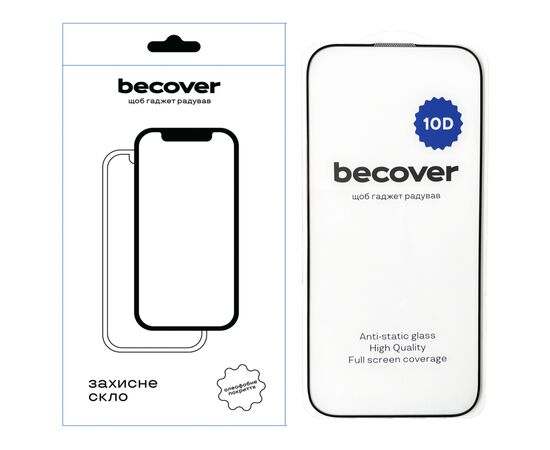 Стекло защитное BeCover Apple iPhone 16 Pro 10D Black (712323)