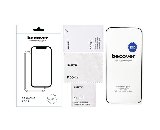 Стекло защитное BeCover Apple iPhone 16 Pro Max 10D Black (712324), изображение 3 Стекло защитное BeCover Apple iPhone 16 Pro Max 10D Black (712324), изображение 3