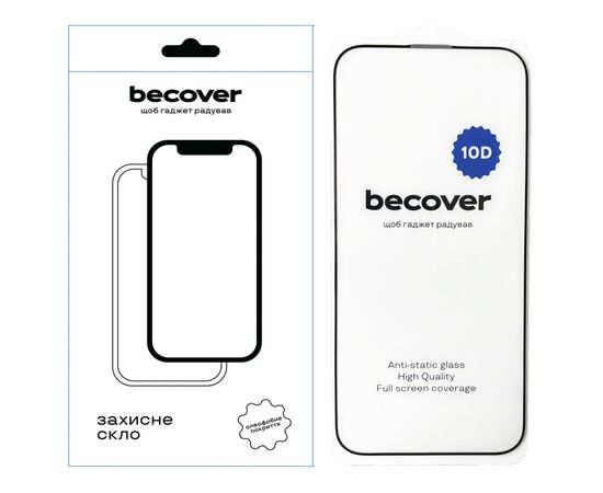 Скло захисне BeCover Apple iPhone 16 Pro Max 10D Black (712324)
