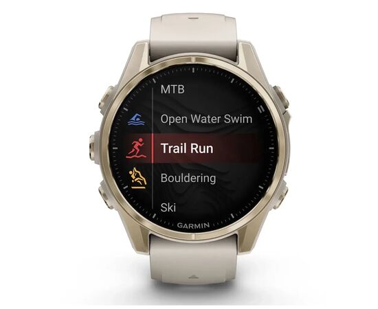 Смарт-часы Garmin fenix 8 43mm, AMOLED, Saph, SftGldSS/FgGry, FogGry/DkSndbnd, GPS (010-02903-11), изображение 2 Смарт-часы Garmin fenix 8 43mm, AMOLED, Saph, SftGldSS/FgGry, FogGry/DkSndbnd, GPS (010-02903-11), изображение 2