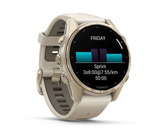 Смарт-часы Garmin fenix 8 43mm, AMOLED, Saph, SftGldSS/FgGry, FogGry/DkSndbnd, GPS (010-02903-11), изображение 3 Смарт-часы Garmin fenix 8 43mm, AMOLED, Saph, SftGldSS/FgGry, FogGry/DkSndbnd, GPS (010-02903-11), изображение 3