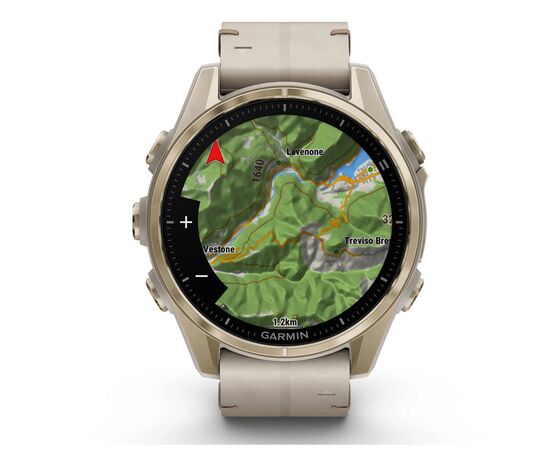 Смарт-часы Garmin fenix 8 43mm, AMOLED, Saph, SftGldSS/FogGryLeatherBnd, Excl, GPS (010-02903-40), изображение 10 Смарт-часы Garmin fenix 8 43mm, AMOLED, Saph, SftGldSS/FogGryLeatherBnd, Excl, GPS (010-02903-40), изображение 10
