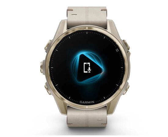 Смарт-часы Garmin fenix 8 43mm, AMOLED, Saph, SftGldSS/FogGryLeatherBnd, Excl, GPS (010-02903-40), изображение 2 Смарт-часы Garmin fenix 8 43mm, AMOLED, Saph, SftGldSS/FogGryLeatherBnd, Excl, GPS (010-02903-40), изображение 2