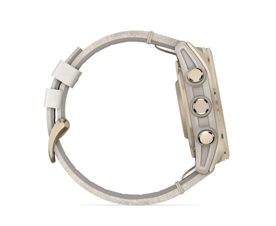 Смарт-часы Garmin fenix 8 43mm, AMOLED, Saph, SftGldSS/FogGryLeatherBnd, Excl, GPS (010-02903-40), изображение 4 Смарт-часы Garmin fenix 8 43mm, AMOLED, Saph, SftGldSS/FogGryLeatherBnd, Excl, GPS (010-02903-40), изображение 4