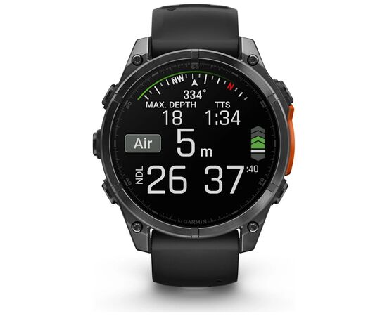 Смарт-часы Garmin fenix 8 47mm, AMOLED, Glass/SS, SlateGray Steel/Black, BlkBnd, GPS (010-02904-00), изображение 8 Смарт-часы Garmin fenix 8 47mm, AMOLED, Glass/SS, SlateGray Steel/Black, BlkBnd, GPS (010-02904-00), изображение 8