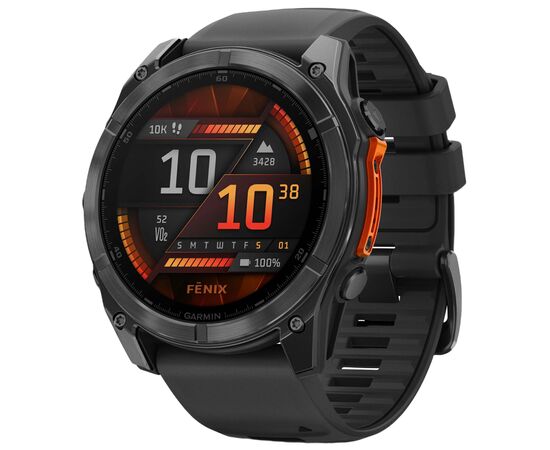 Смарт-годинник Garmin fenix 8 51mm, AMOLED, Glass/SS, SlateGray Steel/Black,BlkBnd, GPS (010-02905-00)