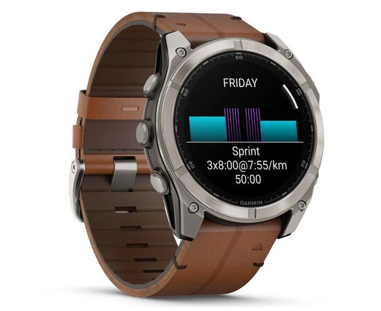 Смарт-часы Garmin fenix 8 51mm,AMOLED,Sapphire, Bare Ti, Blk/Chsnt Lthr (010-02905-40), изображение 3 Смарт-часы Garmin fenix 8 51mm,AMOLED,Sapphire, Bare Ti, Blk/Chsnt Lthr (010-02905-40), изображение 3