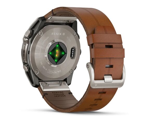 Смарт-часы Garmin fenix 8 51mm,AMOLED,Sapphire, Bare Ti, Blk/Chsnt Lthr (010-02905-40), изображение 6 Смарт-часы Garmin fenix 8 51mm,AMOLED,Sapphire, Bare Ti, Blk/Chsnt Lthr (010-02905-40), изображение 6