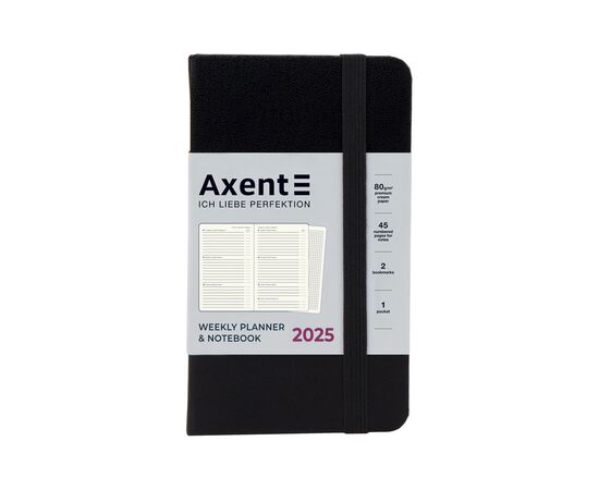Еженедельник Axent датированный 2025 Pocket Strong 90х150 мм, черный (8508-25-01-A), изображение 7 Еженедельник Axent датированный 2025 Pocket Strong 90х150 мм, черный (8508-25-01-A), изображение 7