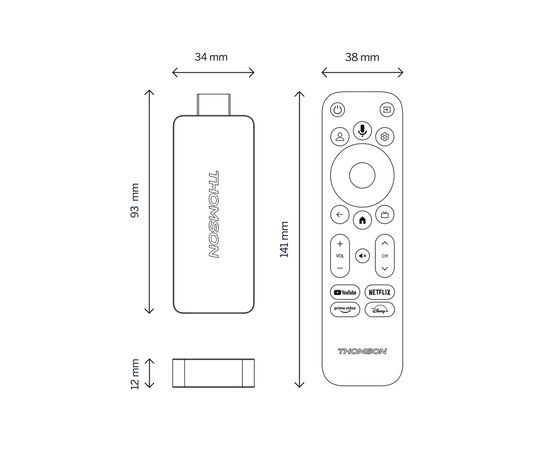 Медиаплеер THOMSON Streaming Stick 140 4K UHD (223490), изображение 2 Медиаплеер THOMSON Streaming Stick 140 4K UHD (223490), изображение 2