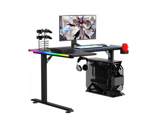 Компьютерный стол GT Racer T-1217 Black (T-1217 (160x60-100x73) Black), изображение 3 Компьютерный стол GT Racer T-1217 Black (T-1217 (160x60-100x73) Black), изображение 3