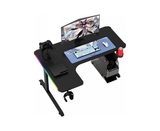 Компьютерный стол GT Racer T-1217 Black (T-1217 (160x60-100x73) Black), изображение 4 Компьютерный стол GT Racer T-1217 Black (T-1217 (160x60-100x73) Black), изображение 4