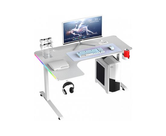 Компьютерный стол GT Racer T-1217 White (T-1217 (160x60-100x73) White), изображение 2 Компьютерный стол GT Racer T-1217 White (T-1217 (160x60-100x73) White), изображение 2