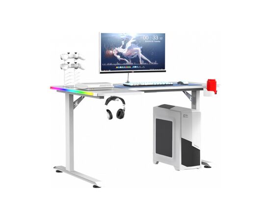Компьютерный стол GT Racer T-1217 White (T-1217 (160x60-100x73) White), изображение 3 Компьютерный стол GT Racer T-1217 White (T-1217 (160x60-100x73) White), изображение 3