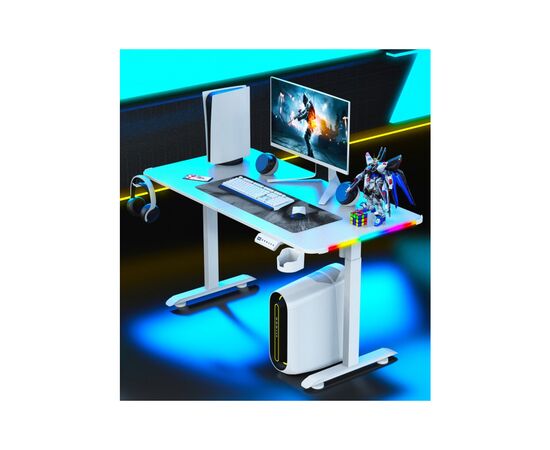 Комп'ютерний стіл GT Racer T-1231 White (T-1231 (120x60x73-117) White), зображення 3