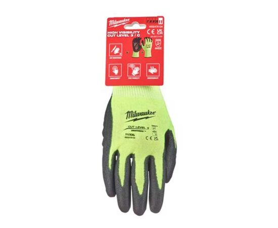Защитные перчатки Milwaukee сигнальні з опором порізам 3 рівня, 8/M (4932478131), изображение 2 Защитные перчатки Milwaukee сигнальні з опором порізам 3 рівня, 8/M (4932478131), изображение 2