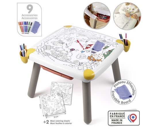 Набор для творчества Smoby стол с ящиком, 70x70x47 см, 3+ (420400), изображение 3 Набор для творчества Smoby стол с ящиком, 70x70x47 см, 3+ (420400), изображение 3