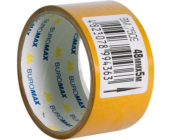 Скотч Buromax двухсторонний на полипропиленовой основе 48 мм х 5 м (BM.7509), изображение 2 Скотч Buromax двухсторонний на полипропиленовой основе 48 мм х 5 м (BM.7509), изображение 2