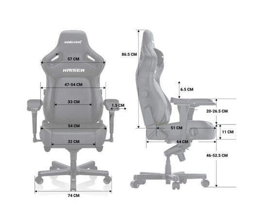 Кресло игровое Anda Seat Kaiser 4 PVC Size XL Pink (AD12YDDC-XLL-20-P-PV/C), изображение 9 Кресло игровое Anda Seat Kaiser 4 PVC Size XL Pink (AD12YDDC-XLL-20-P-PV/C), изображение 9