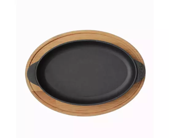 Сковорода Brizoll HoReCa чавунна овальна з підставкою 220х140х25 мм (H2214-D), изображение 2 Сковорода Brizoll HoReCa чавунна овальна з підставкою 220х140х25 мм (H2214-D), изображение 2