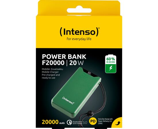 Батарея универсальная Intenso F20000 20000mAh PD/18W, QC3.0, green (7332057), изображение 4 Батарея универсальная Intenso F20000 20000mAh PD/18W, QC3.0, green (7332057), изображение 4