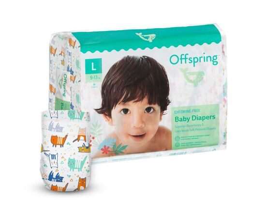 Підгузки Offspring Cat Розмір L 9-13 кг 36 шт (DP-OI-FAT-L36P-MTC)