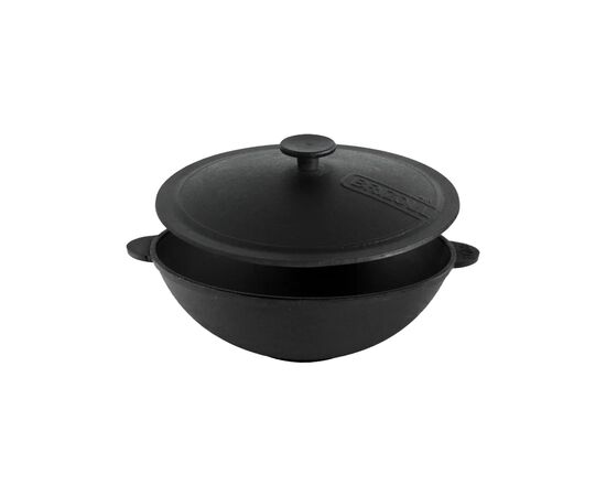 Сковорода Brizoll чавунна WOK з чавунною кришкою 4,7 л 300х103 мм (W30-1)