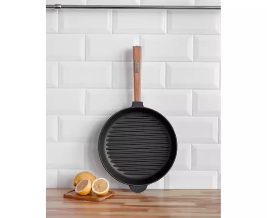 Сковорода Brizoll Optima чавунна Гриль з ручкою 260х40 мм (O2640G-P), изображение 3 Сковорода Brizoll Optima чавунна Гриль з ручкою 260х40 мм (O2640G-P), изображение 3