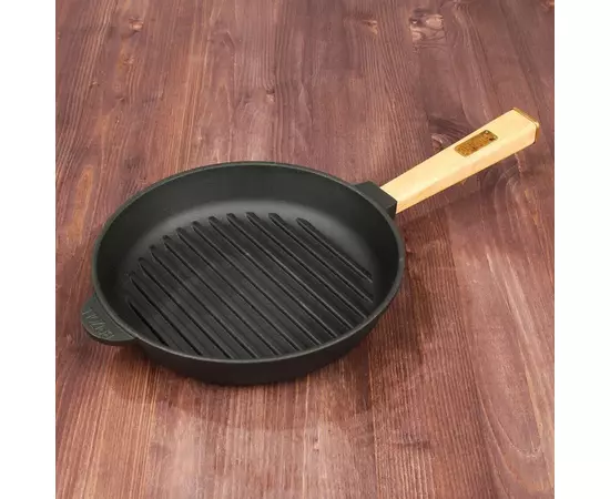 Сковорода Brizoll Optima чавунна Гриль з ручкою 260х40 мм (O2640G-P), изображение 4 Сковорода Brizoll Optima чавунна Гриль з ручкою 260х40 мм (O2640G-P), изображение 4