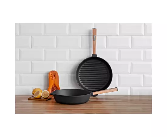 Сковорода Brizoll Optima чавунна Гриль з ручкою 280х50 мм (O2850G-P), изображение 3