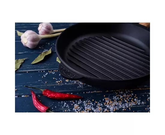 Сковорода Brizoll Optima чавунна Гриль з ручкою 280х50 мм (O2850G-P), изображение 7