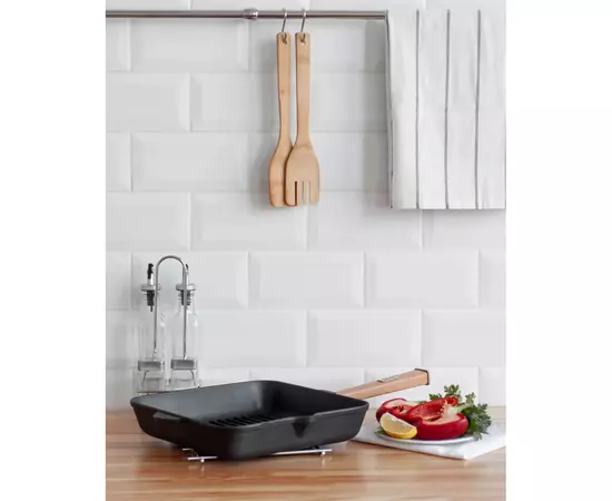 Сковорода Brizoll Optima чавунна квадратна Гриль з ручкою 260х260х50 мм (O262650G-P), изображение 4