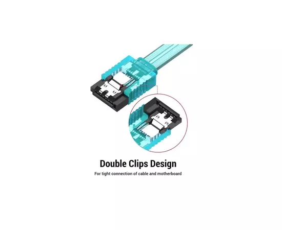 Кабель для передачи данных SATA 3.0 7pin F/F 0.5m L Blue Vention (KDDSD), изображение 2 Кабель для передачи данных SATA 3.0 7pin F/F 0.5m L Blue Vention (KDDSD), изображение 2