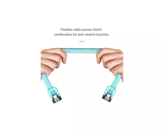 Кабель для передачи данных SATA 3.0 7pin F/F 0.5m L Blue Vention (KDDSD), изображение 3 Кабель для передачи данных SATA 3.0 7pin F/F 0.5m L Blue Vention (KDDSD), изображение 3
